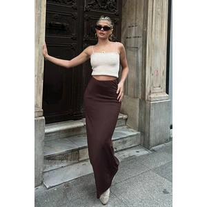 la & vetta Kahverengi Maxi Basic Etek
