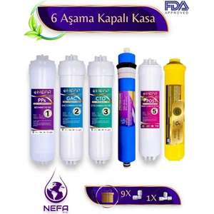 Tüm Kapalı Kasalar ve Ihlas (Silver Plus Platinum ) Su Arıtma 6'lı Filtre Seti, 80 Gpd Membran