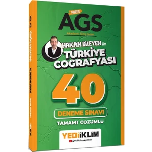 Yediiklim Yayınları   Meb Ags  İle Türkiye Coğrafyası Tamamı Çözümlü 40 Deneme Sınavı