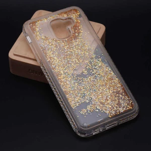 Vardar Aksesuar Galaxy J6 Uyumlu Kılıf Özel Tasarım Sıralı Taşlı Sıvılı Simli Silikon Kapak