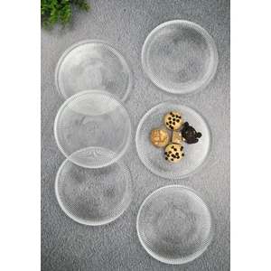 6 Adet Cam Servis Tabağı 21 cm Vargas Serisi- Kahvaltı Tabak