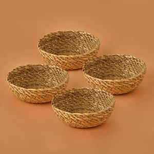 Bella Maison Carmen Hasır Sepet 4'lü Naturel (10/15 x 4  cm )
