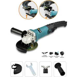 HK-AQ11504 Profesyonel 1250W Bakır Sargı 125 mm Devir Ayarlı Spiral Avuç İçi Kesme ve Taşlama Makinası