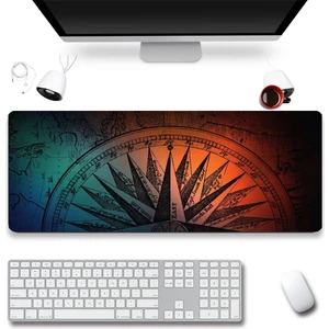 Sonictouch Orta Çağ Pusula Gamer Oyuncu Dikişsiz Sıvı Geçirmez Siyah Klavye Mouse Pad 32X70CM