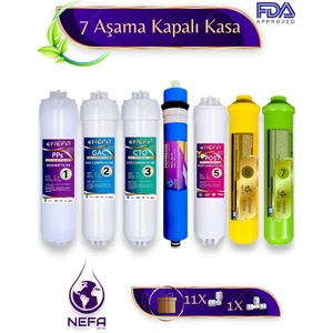 Tüm Kapalı Kasalar ve Ihlas (Silver, Plus, Platinum ) Su Arıtma 7'li Filtre Seti, 80 Gpd Membran