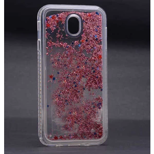 Vardar Aksesuar Galaxy J7 Pro - J730 Pro Uyumlu Kılıf Özel Tasarım Sıralı Taşlı Sıvılı Simli Silikon Kapak