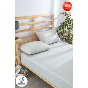 Açık Gri Lastikli Çarşaf Yastık Kılıfı (100X200) Tek Kişilik