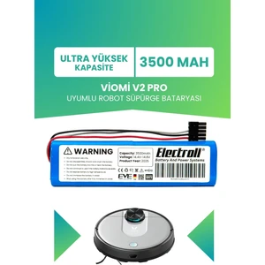 Viomi V2 Pro Uyumlu Batarya (Ultra Yüksek Kapasite) 3500MAH Pil Robot Süpürge Bataryası Değişimi