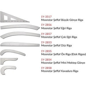Şeffaf Plastik Riga Cetvel Takım (7 Parça)