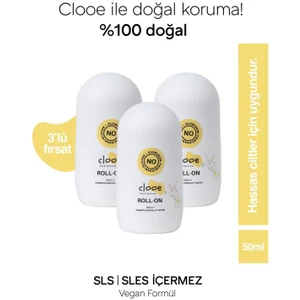 Roll-On Deodorant Doğal Çay Ağacı Aromalı Unisex 3x50 ml Pudrasız Alüminyum ve Paraben İçermeyen Vegan
