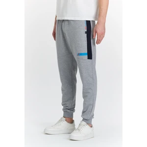 Erkek Pamuklu Baskılı Eşofman Altı Gri Melanj 5425-G