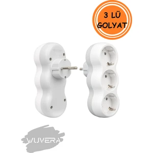 3'lü Topraklı Gölyat Grup Priz – Güvenli ve Dayanıklı Elektrik Kullanımı