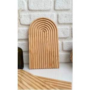 Ahşap Oymalı Gökkuşağı Dekoratif Sunum Tahtası / Natural