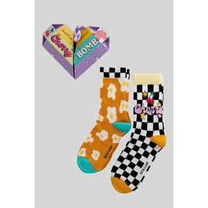 Katia & Bony Unisex Dama Desenli 2'li Kutulu Soket Çorap