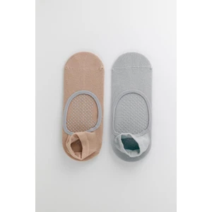 Kadın 2'li Asta Yoga / Pilates Step Çorap Bej / Açık Yeşil