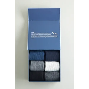 Erkek 6 Lı Paket Kutulu Premium Soket Çorap Gri Mıx
