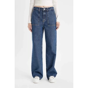 Wide Leg Kargo Yüksek Bel Uzun Jean Pantolon C7326AX24AU