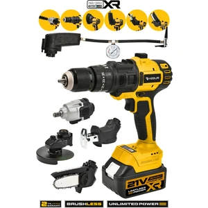 21V 6 Başlıklı Set Testere Vidalama Tilki Kuyruğu Taşlama Somun Sökme Hava Pompası