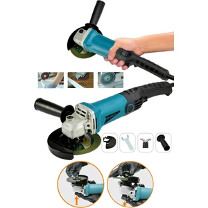 1200W Avuç Taşlama Makinesi 125mm 6 Kademeli Uzun Kuyruk