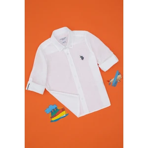 U.S. Polo Assn. Erkek Çocuk Beyaz Gömlek Basic 50306583-VR013