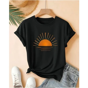 Güneş Baskılı Basic T-Shirt