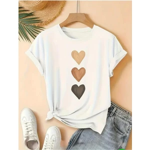 Dik Kalpler Baskılı Basic T-Shirt