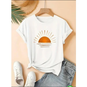 Güneş Baskılı Basic T-Shirt