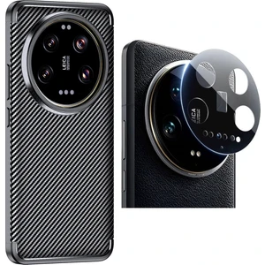 Xiaomi Mi 14 Ultra Kılıf Zore Negro Silikon Kapak + Zore 3D Kamera Camı