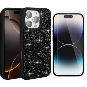 Apple iPhone 16 Pro Max Kılıf Parlak Taşlı Tasarım Zore Pırlanta Kapak + Nano Ekran Koruyucu