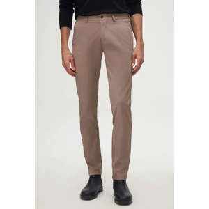 D'S Damat Slim Fit Bej Armürlü Yan Beli Lastikli Esnek Likralı Yandan Cepli Chino Pantolon 2HCC3ORT20001