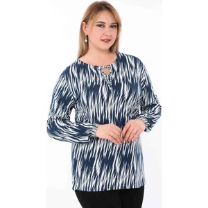 Kadın Giyim Lacivert Çizgili Uzun Kollu Anne penyesi