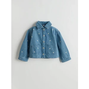Lcw Kids Indigo Yıldız Nakışlı Kız Çocuk Jean Ceket T T
