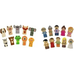 Parmak Kukla Insanlar ve Hayvanlar 10'lu Ikili Set