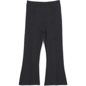 Ispanyol Paça Yırtmaç Detaylı Siyah Renk Kız Çocuk Pantolon