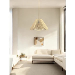 Korfam Home Design Hasır El Yapımı Bohem Çiçek Şekilli Rustik Avize