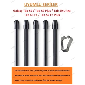 Samsung Galaxy Tab S9 / Tab S9 Plus / Tab S9 Ultra / Tab S9 FE / Tab S9 FE Plus S Pen Kalem Ucu (5 Adet)