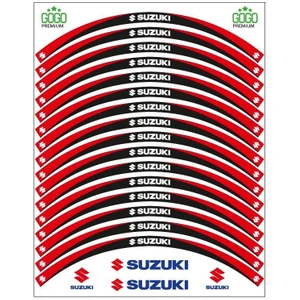 SEVGENT Kırmızı Siyah Suzukı Uyumlu Reflektörlü 1 Set Jant Şeridi