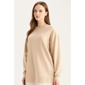 Regular Fit Bisiklet Yaka Basic Düz Sweatshirt Tunik A9529AX25SP
