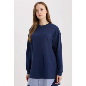 Regular Fit Bisiklet Yaka Basic Düz Sweatshirt Tunik A9529AX25SP