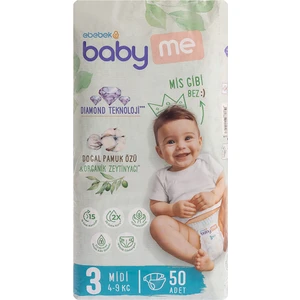 Baby Me Midi 3 Numara Bebek Bezi 4-9 kg 50 Adet