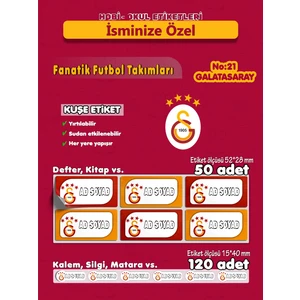 Agg Reklam GS Kuşe Etiket İsme Özel Hobi - Okul Seti 170 Adet