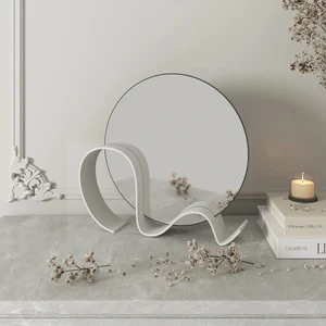 Dekoratif Bohem Masa ve Makyaj Aynası Minimalistik Amorf Çerçevesiz Ayna Oturma Odası Salon 22 cm