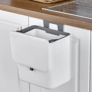 Çift Yönlü Asılabilir Çöp Kovası - Beyaz - 27,5X28X18,5 cm