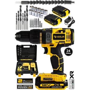 12V Çift Akülü Metal Şanzıman Şarjlı Darbeli Matkap Akülü Vidalama
