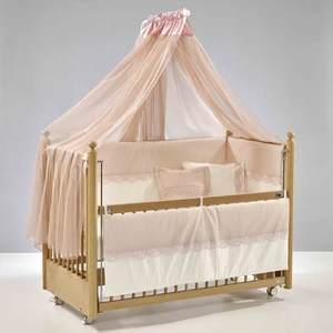 Meltem Smart Mondo Sallanır Ahşap Anne Yanı Beşik 60x120 cm (naturel-pembe)