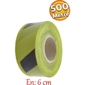 Kkdstock Emniyet Şeridi İkaz Uyarı Uyarıcı Bandı 500 Metre Bant En 6 cm İnşaat Kaza Olay Yeri Otopark Konut
