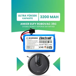 Eufy Robovac 35c Batarya (ULTRA YÜKSEK KAPASİTE) 3200mah Pil Akıllı Robot Süpürge Batarya Değişimi