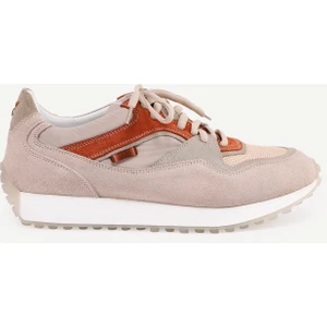 Kumaş Detaylı Deri Sneaker