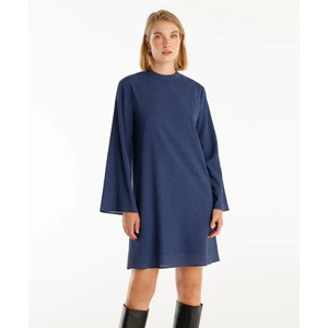 BİSİKLET YAKA UZUN KOLLU KISA ELBİSE