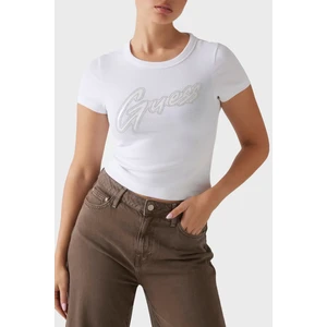 Ss Cn Rib Logolu Streç Pamuklu Slim Fit Bisiklet Yaka T Shirt W5RI68KA0H1 Bayan T Shirt W5RI68 KA0H1 G011